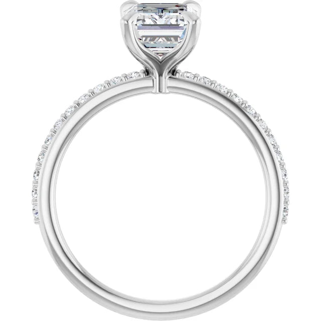 14K Gold Emerald Cut [1.62ctw] Lab-Grown Diamond [D - VVS2] Engagement Ring