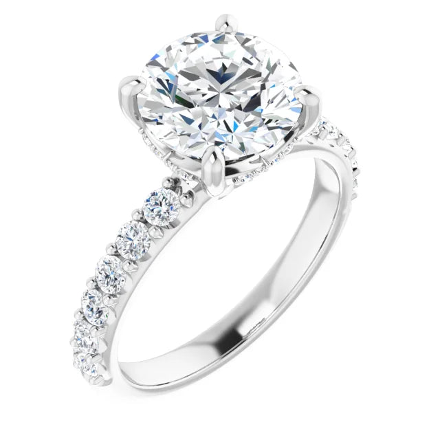 14K Gold Round Lab-Grown Diamond 2.57 CTW VS1/E Engagement Ring