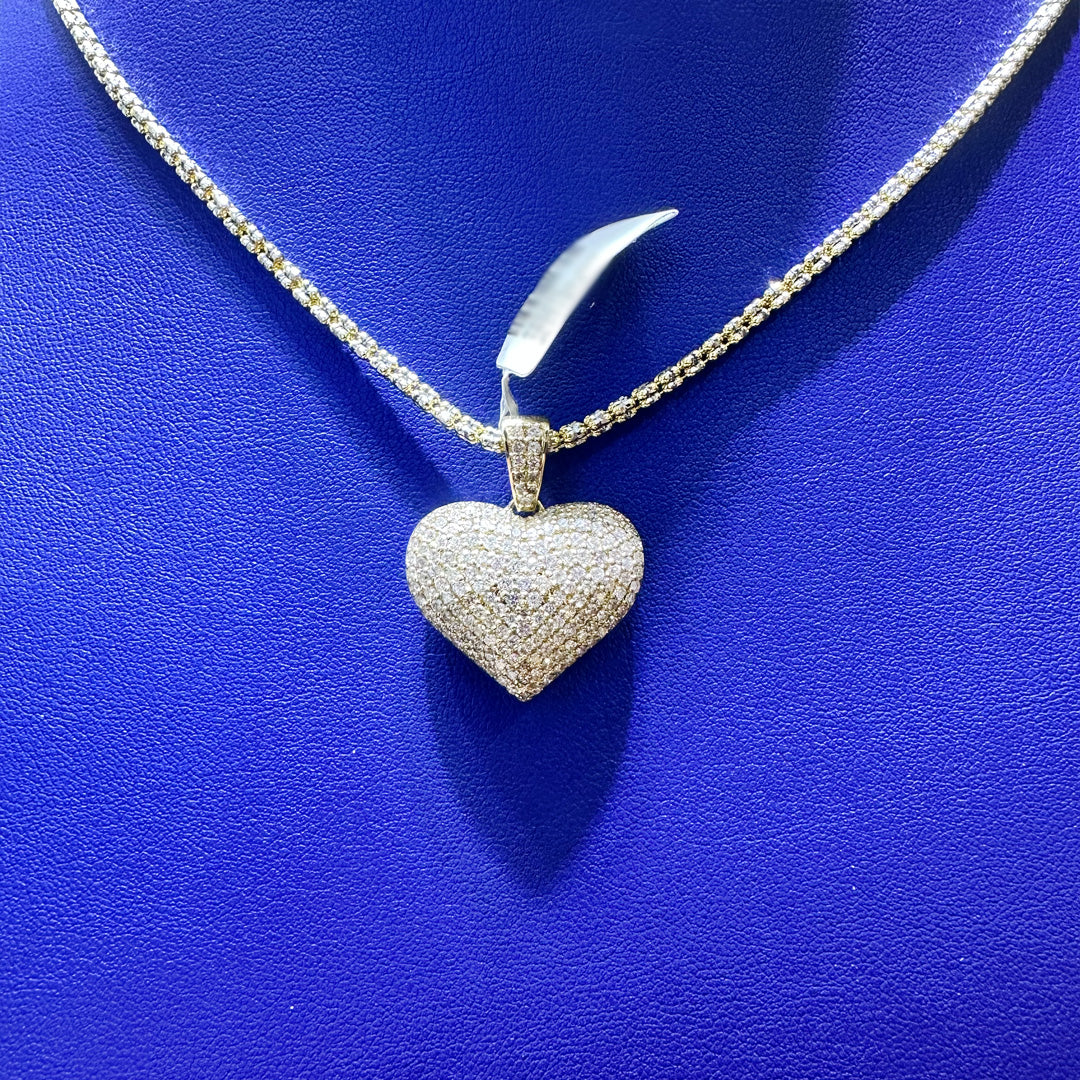 2.00ctw Natural Diamond Heart Shape Pendant in 14K Gold