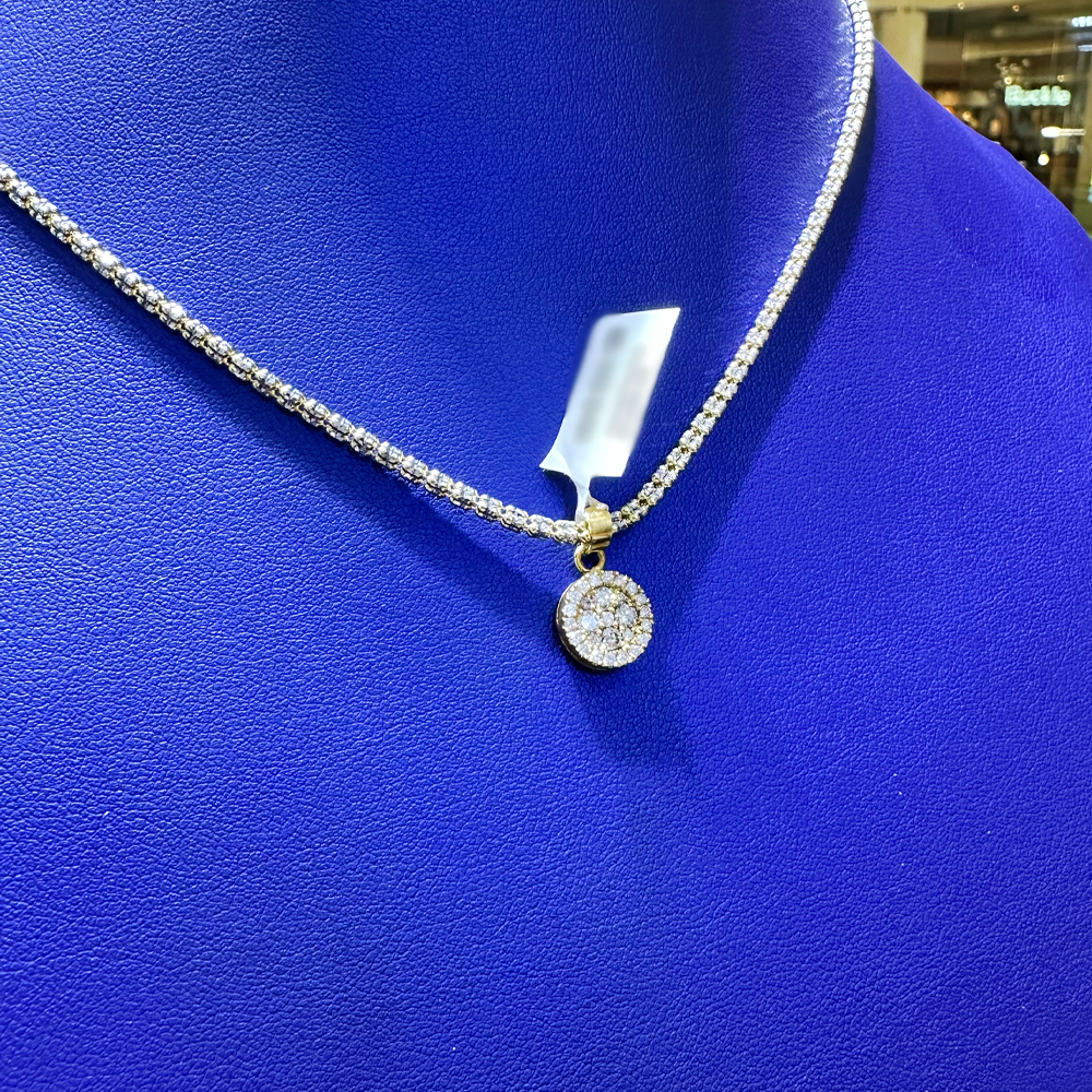 0.50ctw Natural Diamond Dia Shape Pendant in 10K Gold