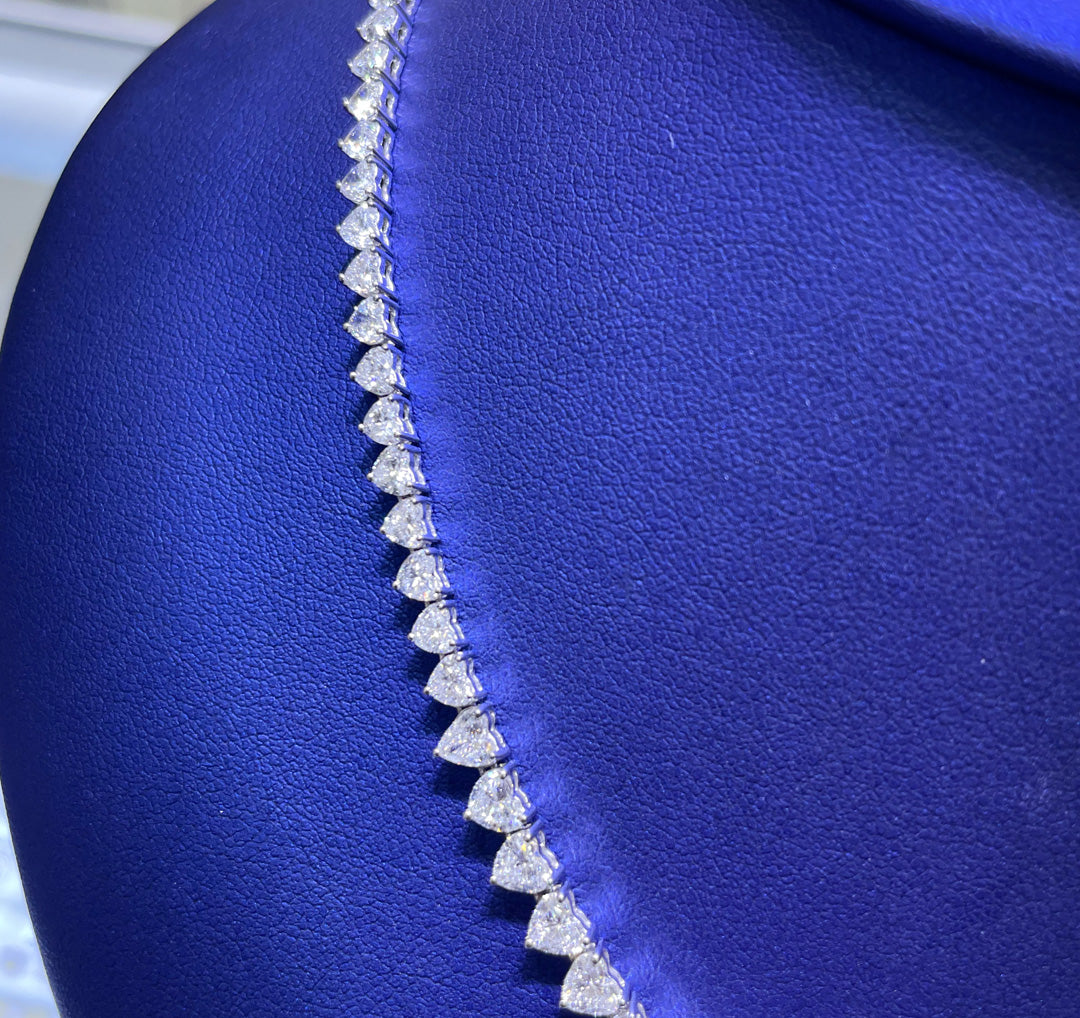 14K Gold 9.77ctw Lab Grown Heart Cut Diamond Necklace