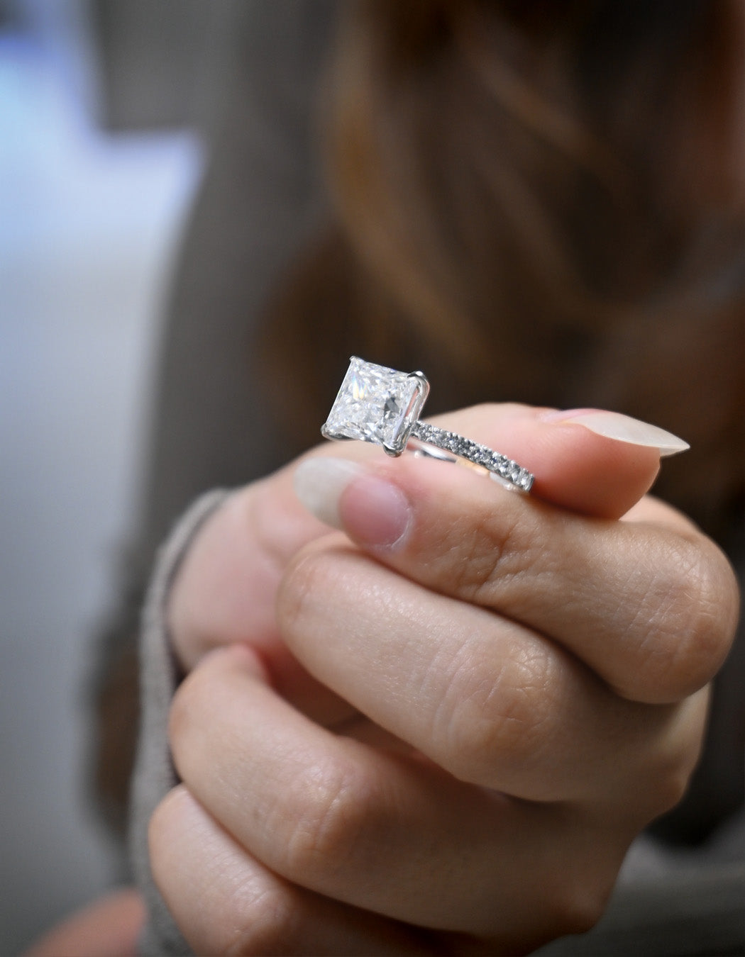 14K Gold Lab-Grown Diamond Princess [4.50ctw] Engagement Ring