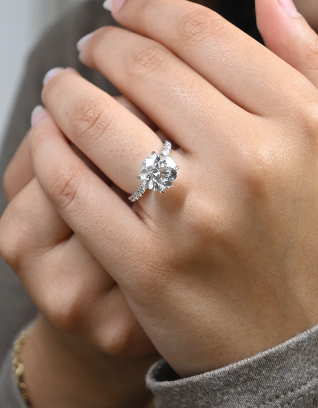 14K Gold 4.50CT Round Cut Diamond Engagement Ring