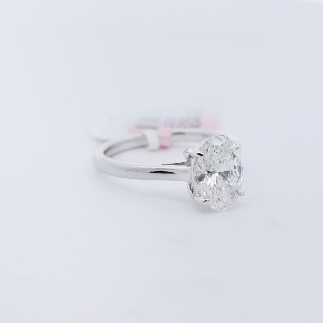 14K Gold 2.04 CT Lab Grown Oval Cut Diamond Engagement Ring