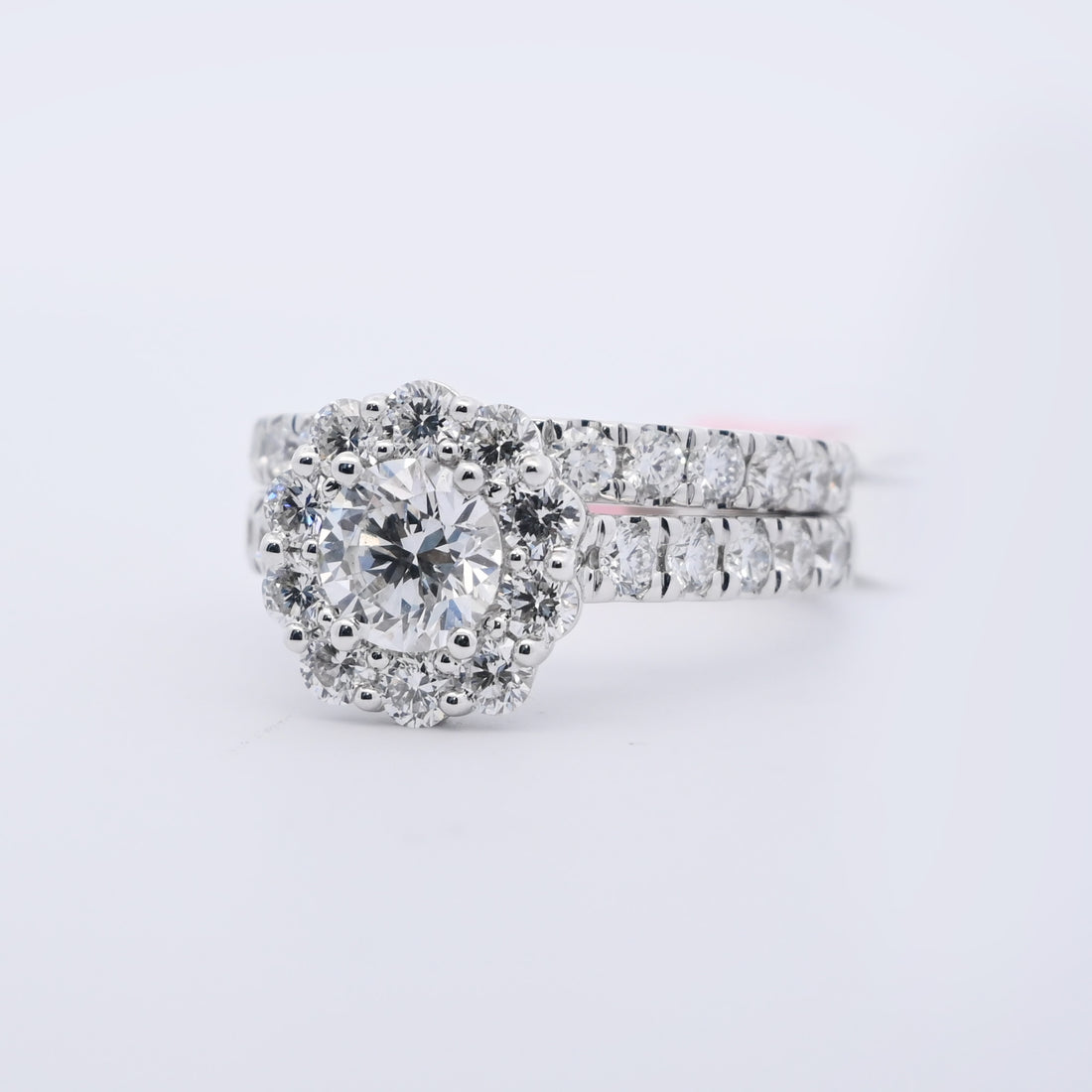 14K Gold 3.00 CT Halo Diamond Engagement Bridal Set