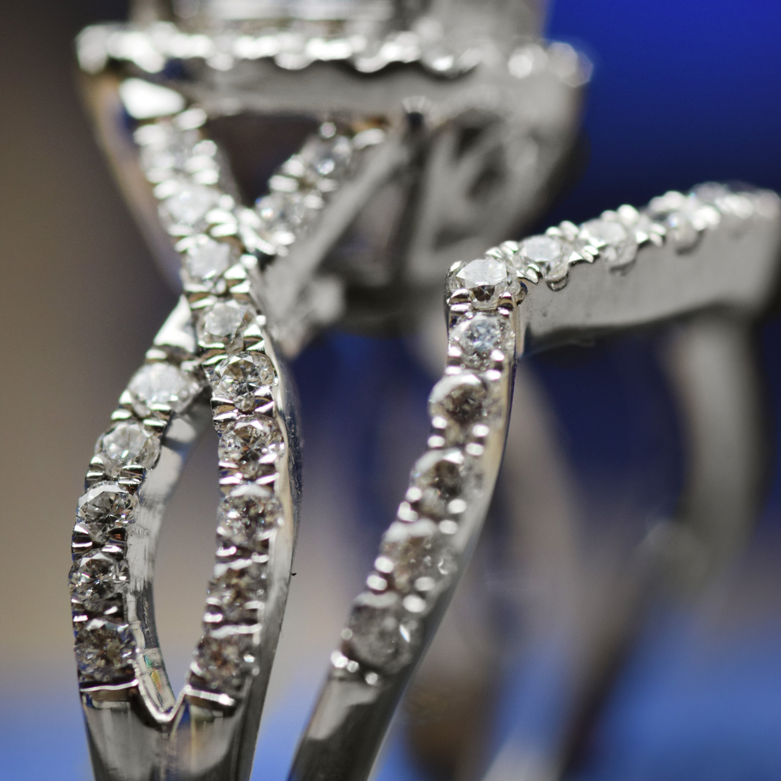 14K Gold 2.75 CT Lab Grown Round Cut Halo Curved Band Lab Diamond Bridal Wedding Set