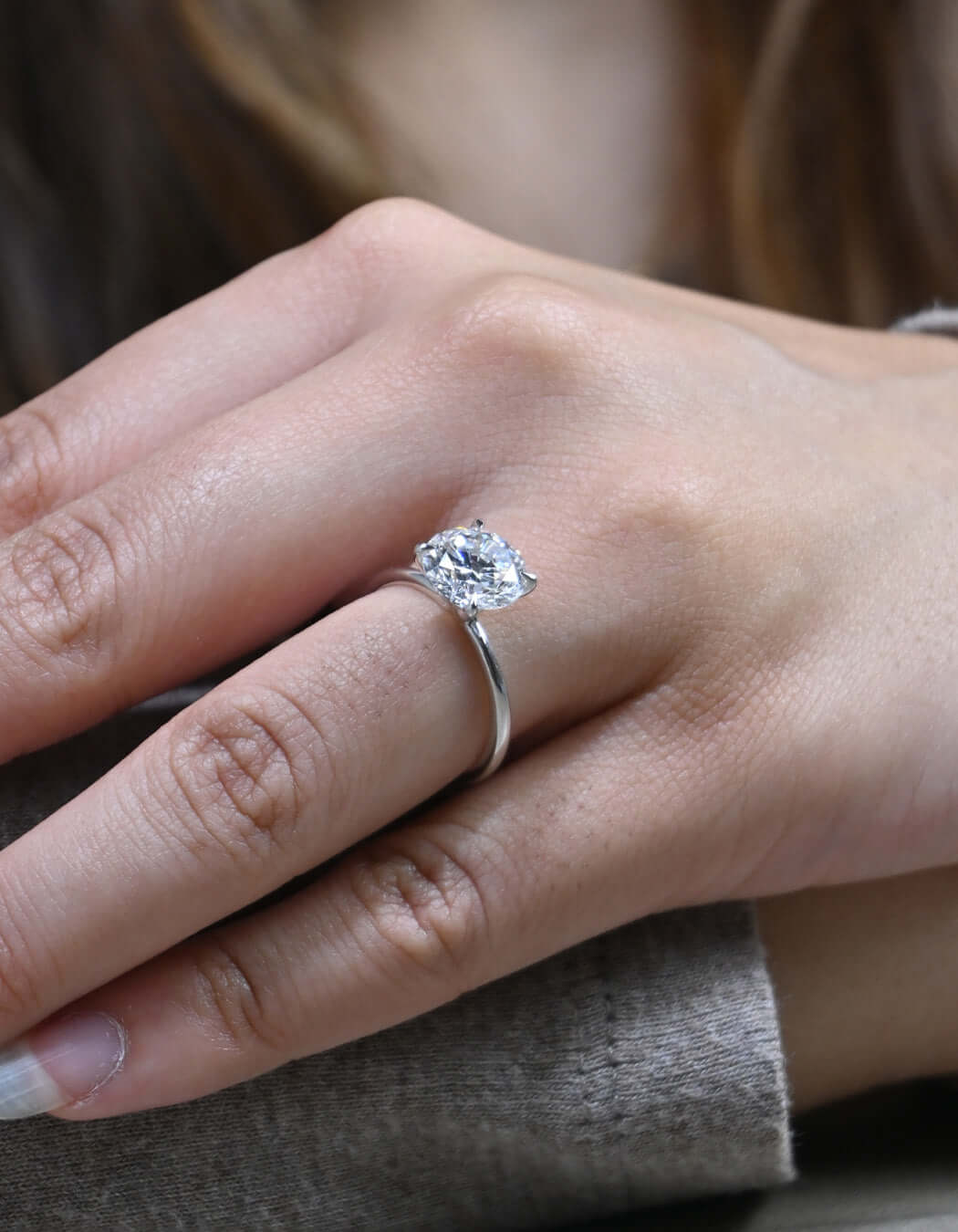 14K Gold 3.00CT Round Cut Solitaire Diamond Engagement Ring