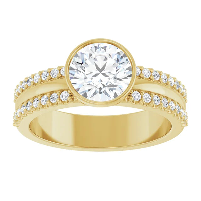 Accented Bezel: 14K Gold Lab-Grown Diamond 1.39 CTW Engagement Ring