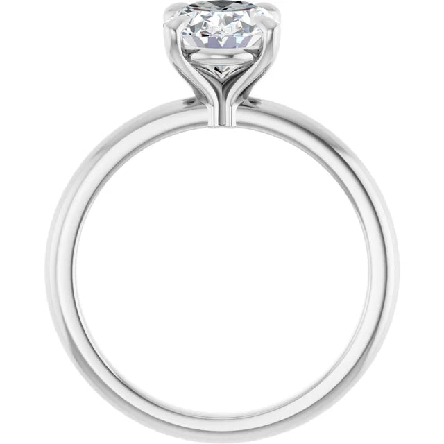14K Gold Oval Lab-Grown 1.54 Diamond Engagement Ring