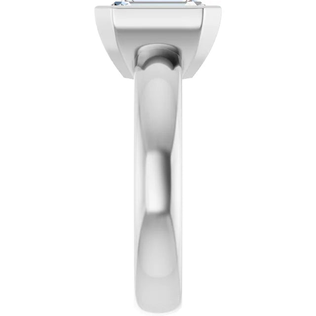 14K Gold Emerald Cut Bezel [2.22 ctw] Lab-Grown Diamond [F - VS1] Engagement Ring