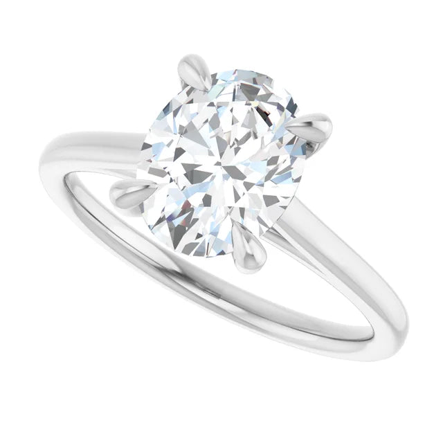 14K Gold Oval Lab-Grown Diamond 1.55 CTW VVS2/D Engagement Ring