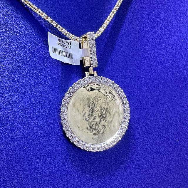 0.50ctw Natural Diamond Memory Charm Round Pendant in 10K Gold