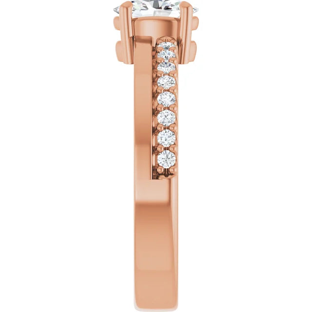 14K Gold Oval Lab-Grown 0.57ctw Diamond Engagement Ring