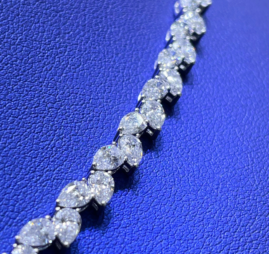 14K Gold 9.22ctw Lab Grown Pear Cut Diamond Necklace