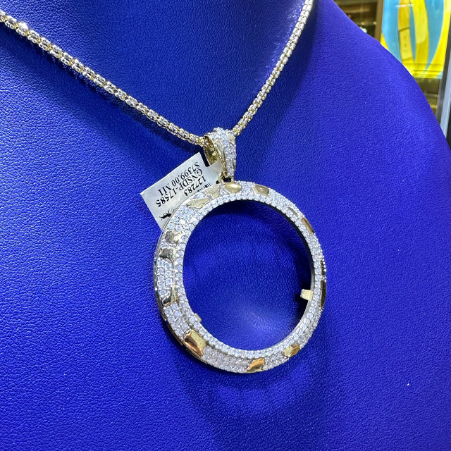 2.25ctw Natural Diamond Memory Charm Round Pendant in 10K Gold