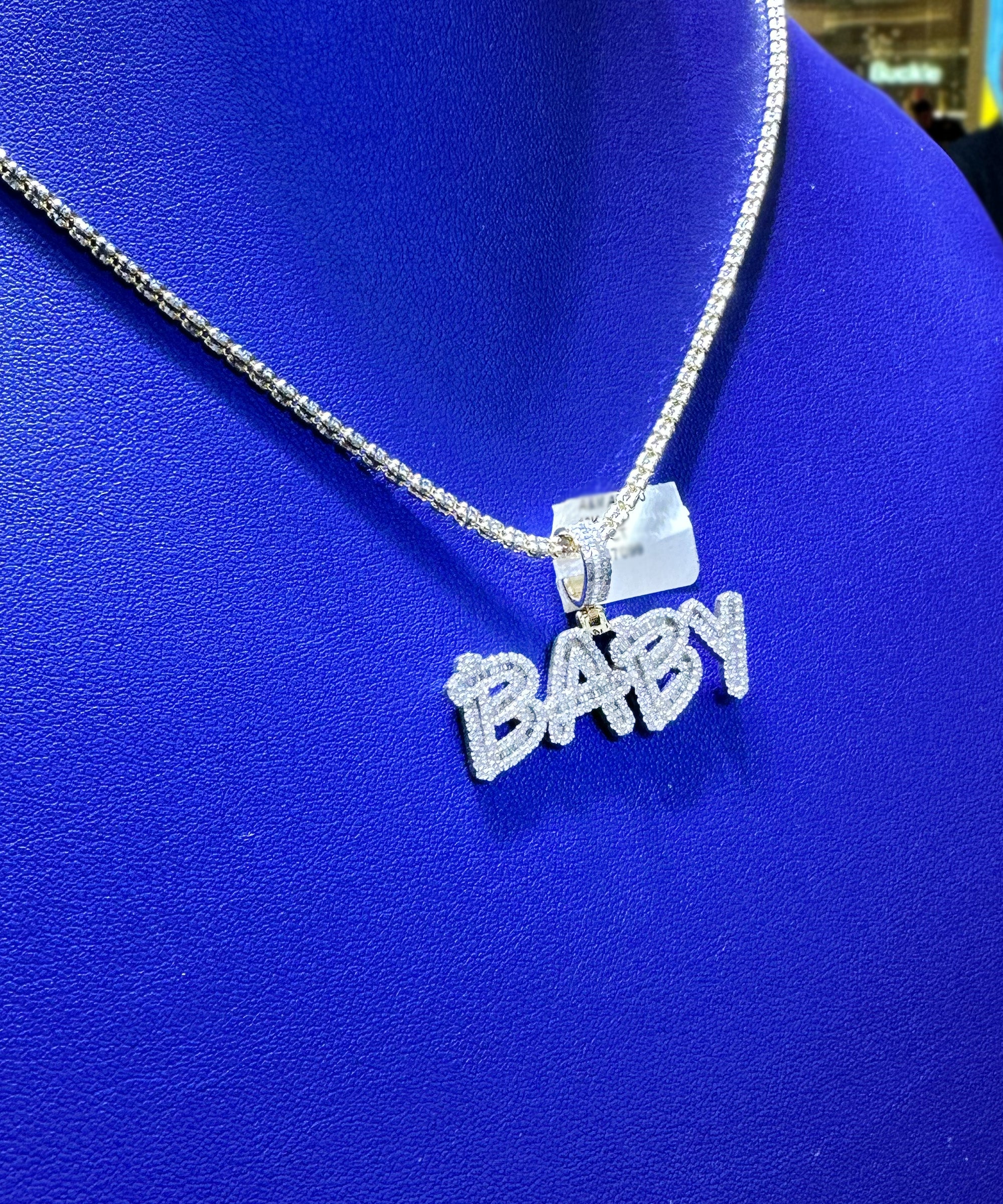 1.56ctw Natural Diamond Baby Letter Pendant in 10K Gold