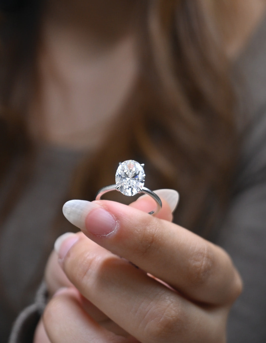 14K Gold 4.08CT Oval Cut Diamond Engagement Ring