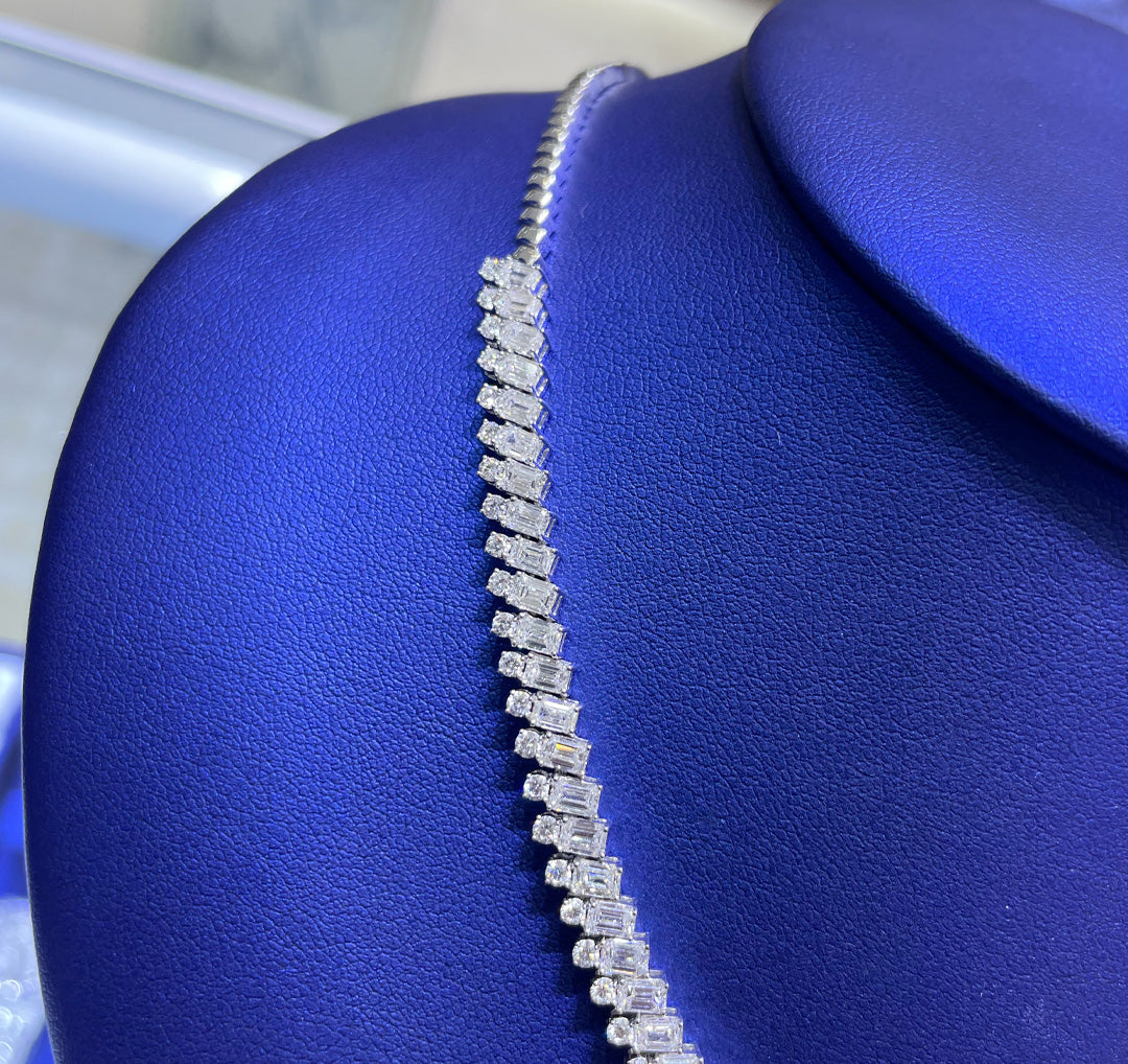 14K Gold 11.99ctw Lab Grown Heart Cut Diamond Necklace