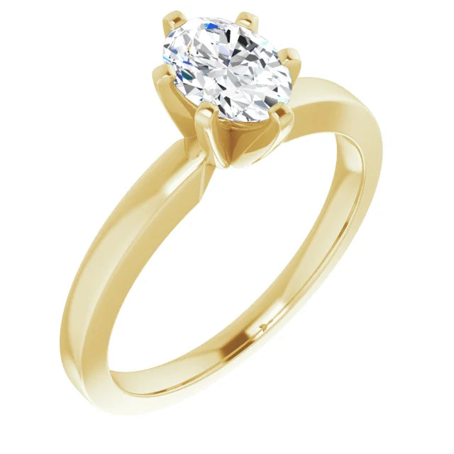 14K Gold Oval Lab-Grown 0.52ctw Diamond Engagement Ring