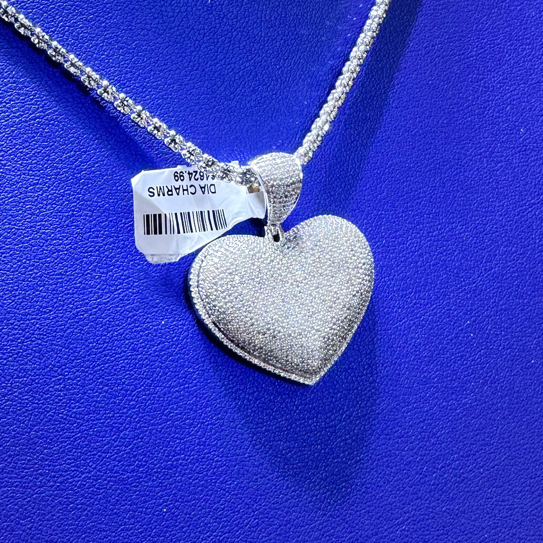 1.90ctw Natural Diamond Heart Shape Pendant in 10K Gold