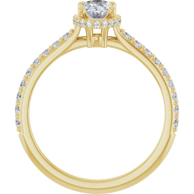 14K Gold Oval Lab-Grown 0.55 Diamond Engagement Ring