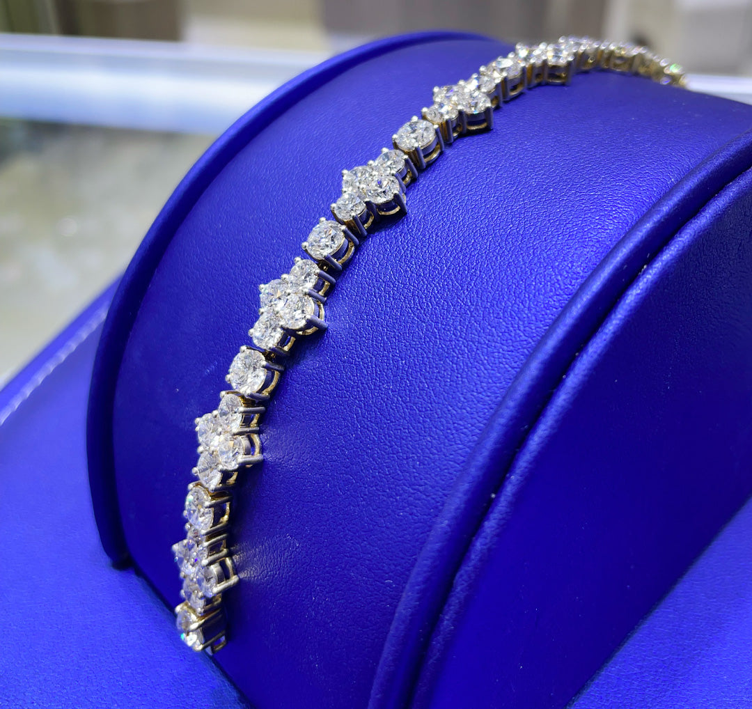 14K Gold 16.87ctw Round Cut Lab Grown Diamond Bracelet