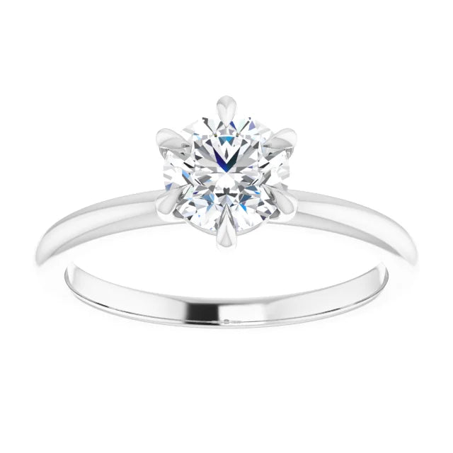 14K Gold Round Lab-Grown Diamond 0.71CTW VS1/D Engagement Ring