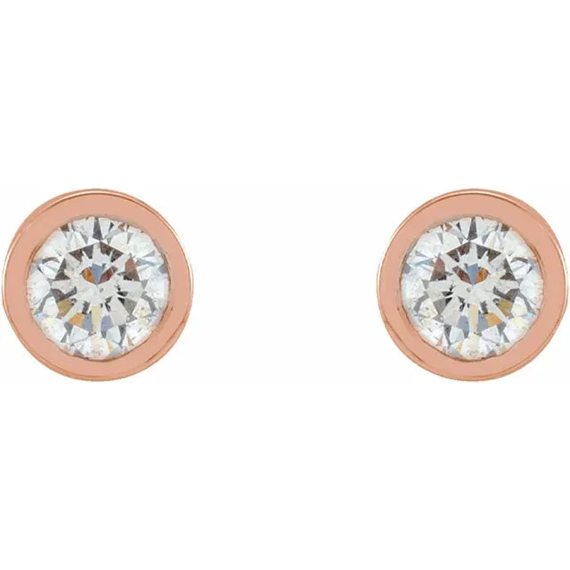 14K Gold 1/10 CTW Lab-Grown Diamond Micro Bezel-Set Earrings