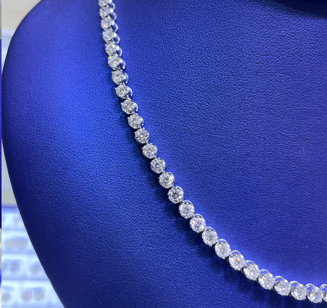 14K Gold 14.75ctw Lab Grown Round Cut Diamond Necklace