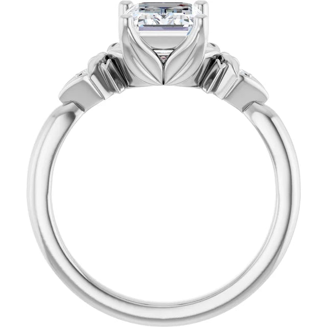 14K Gold Emerald Cut [2.05ctw] Lab-Grown Diamond [D - VVS2] Engagement Ring