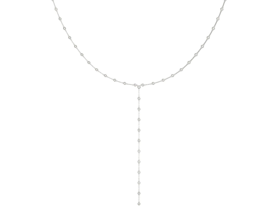 14K Classic Round Bezel Diamond Necklace