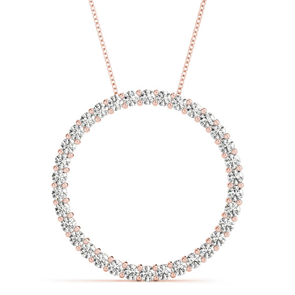 14K Diamond Circle Pendant