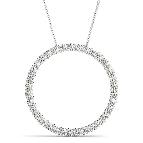 14K Diamond Circle Pendant