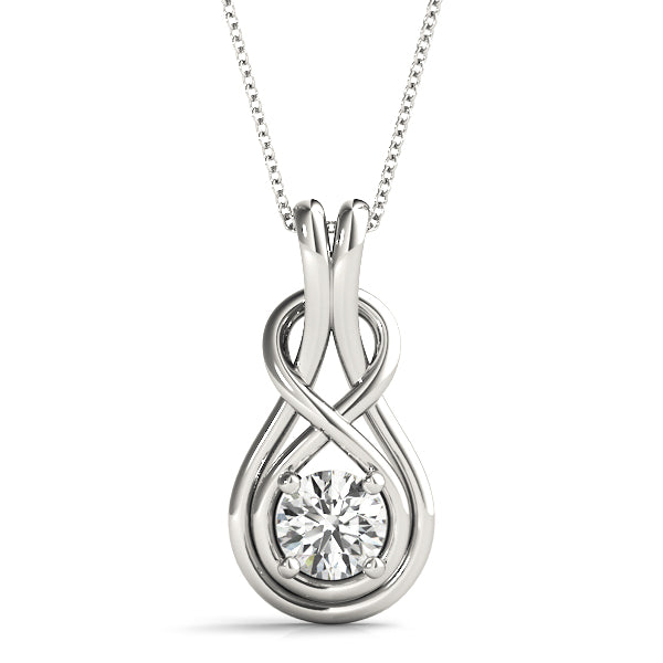 14K Love Knot Diamond Pendant 0.50 CTW