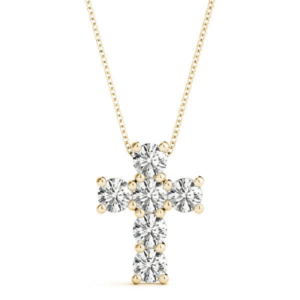 14K Diamond Cross Pendant