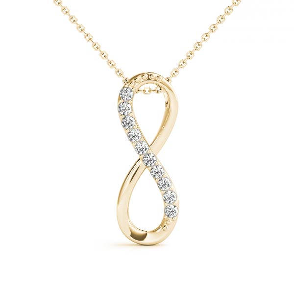 14K Infinity Diamond Pendant 0.10CTW