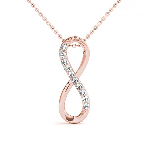 14K Infinity Diamond Pendant 0.10CTW