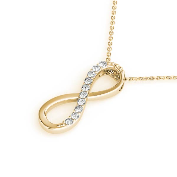 14K Infinity Diamond Pendant 0.10CTW