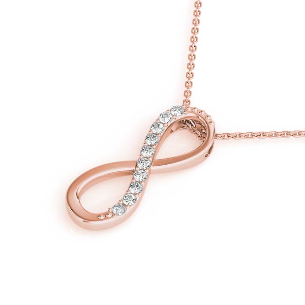 14K Infinity Diamond Pendant 0.10CTW