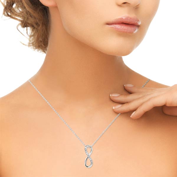 14K Infinity Diamond Pendant 0.10CTW