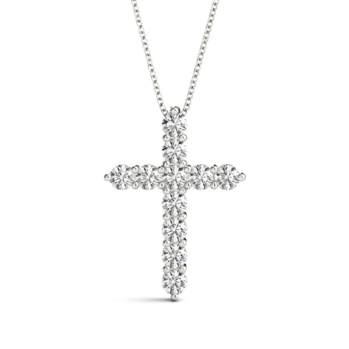 14K Diamond Cross Shared Prong