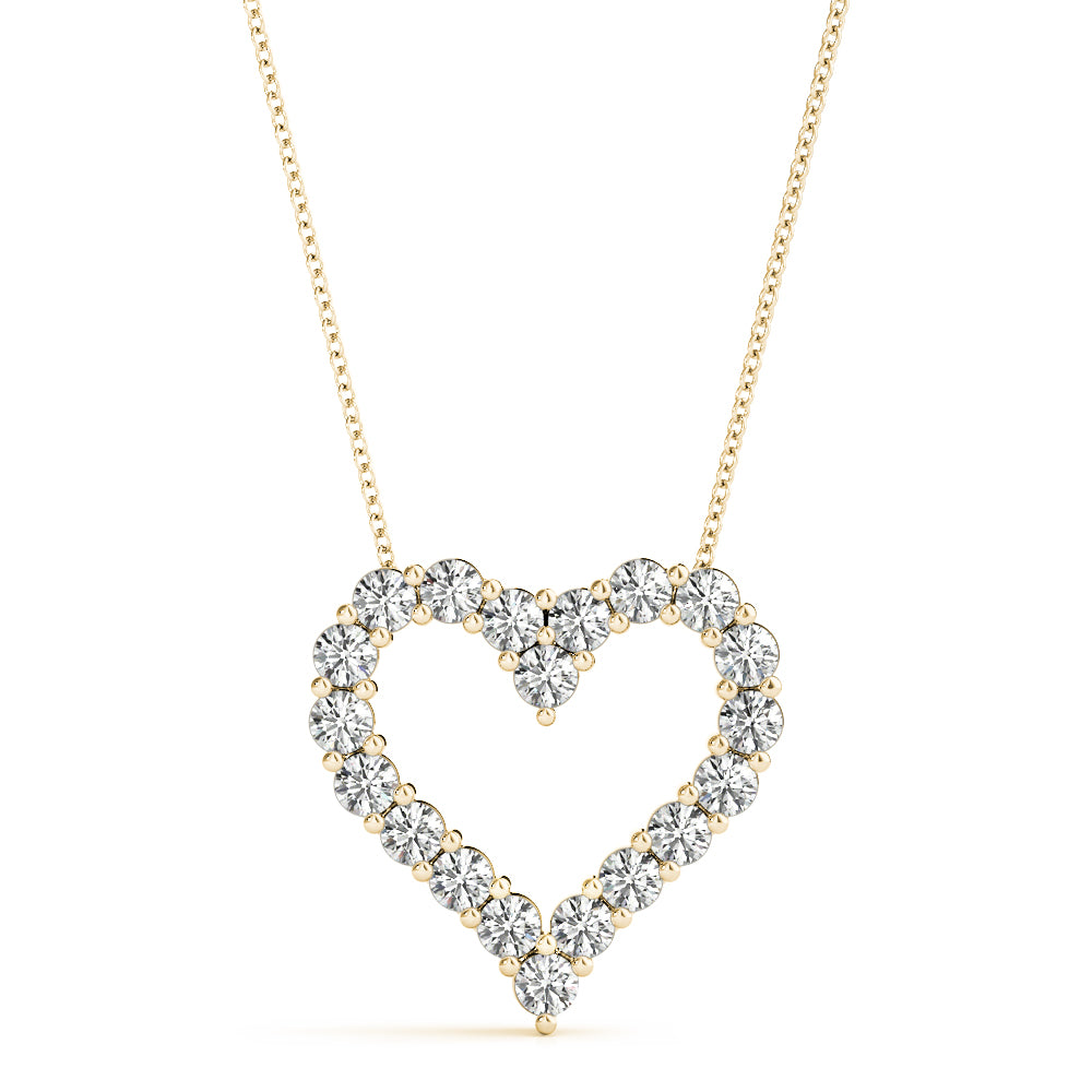 14K Heart Diamond Pendant