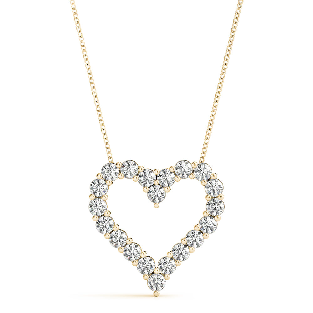 14K Heart Diamond Pendant