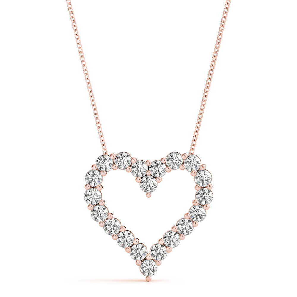 14K Heart Diamond Pendant