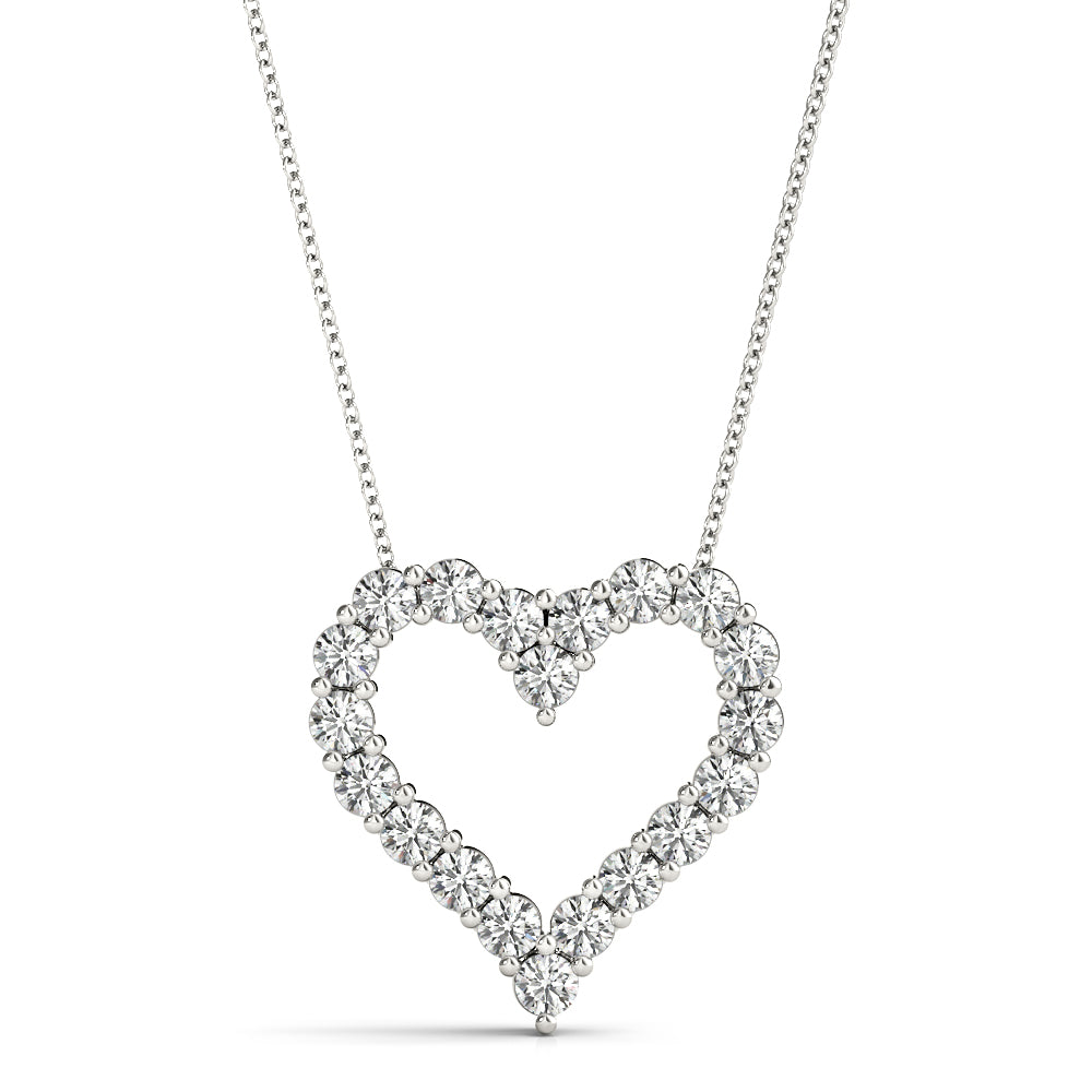 14K Heart Diamond Pendant