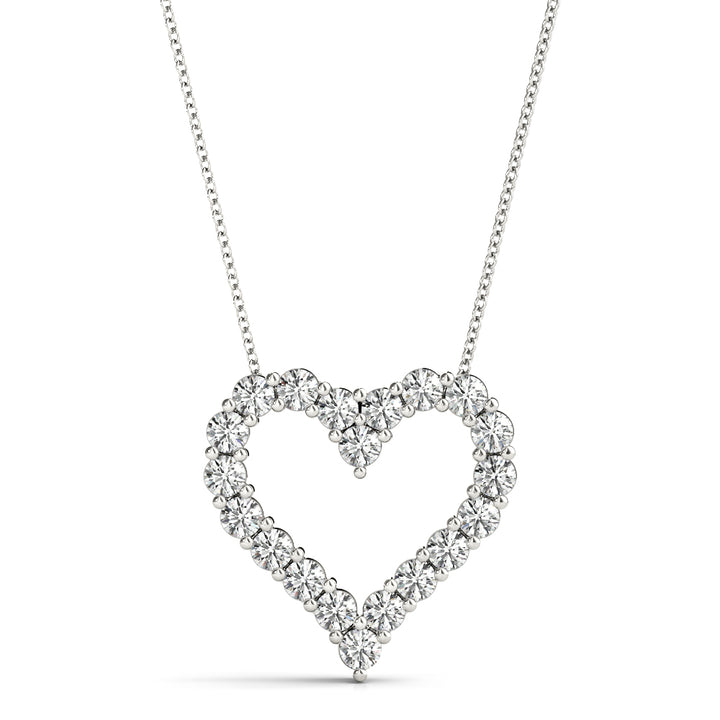 14K Heart Diamond Pendant