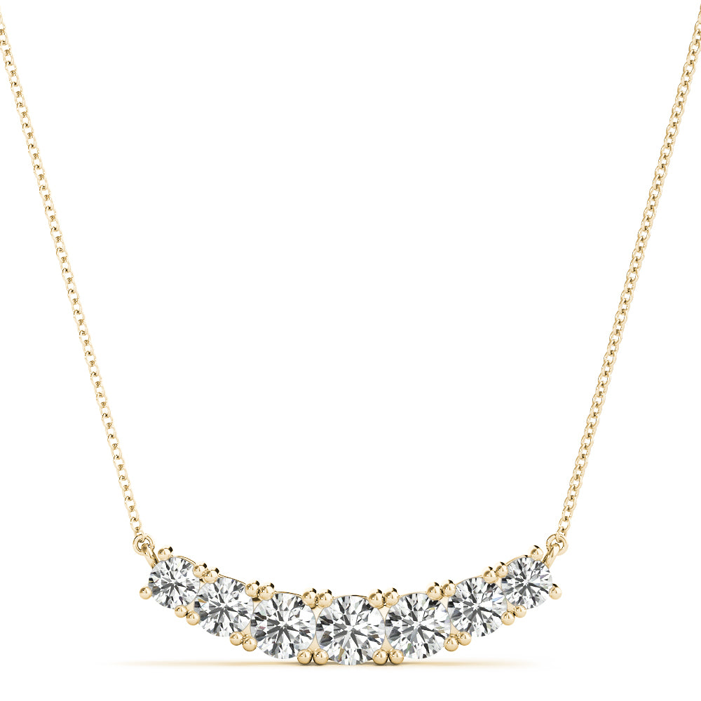 14K Gold 7 Stone Diamond Pendant