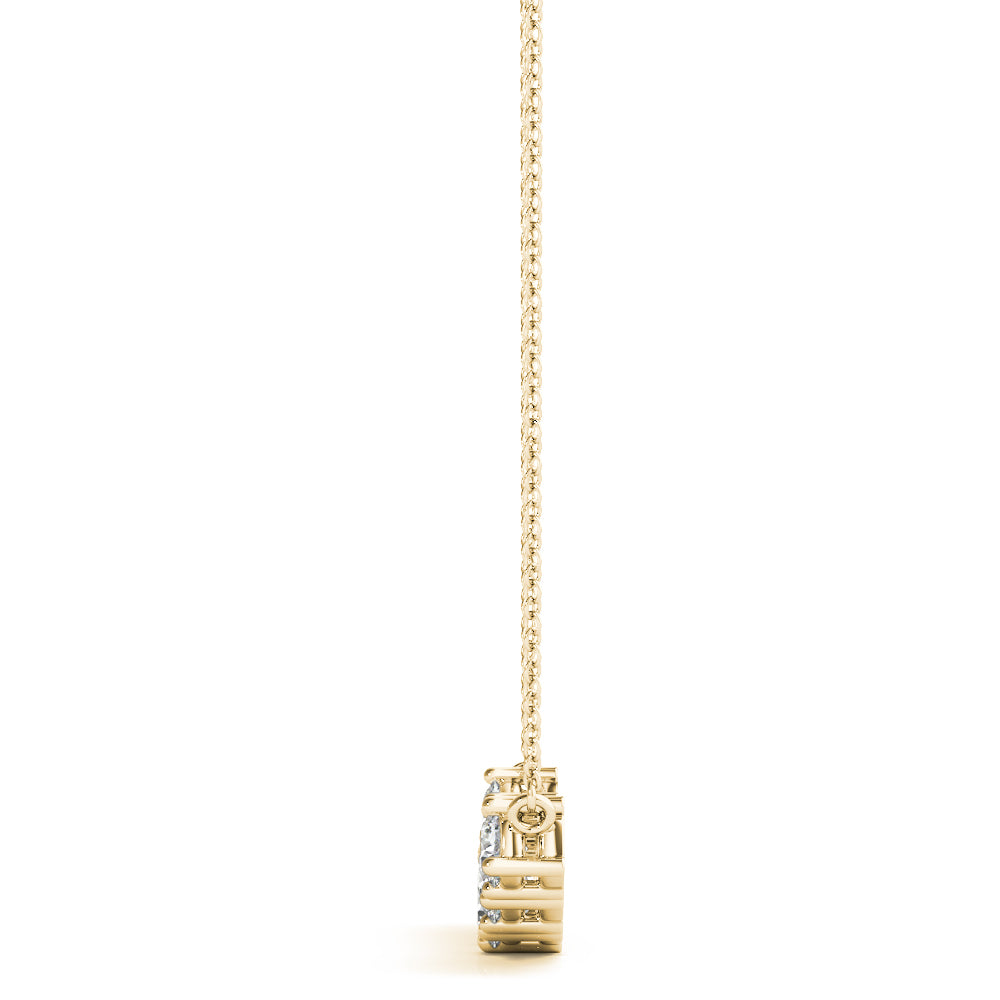 14K Gold 7 Stone Diamond Pendant