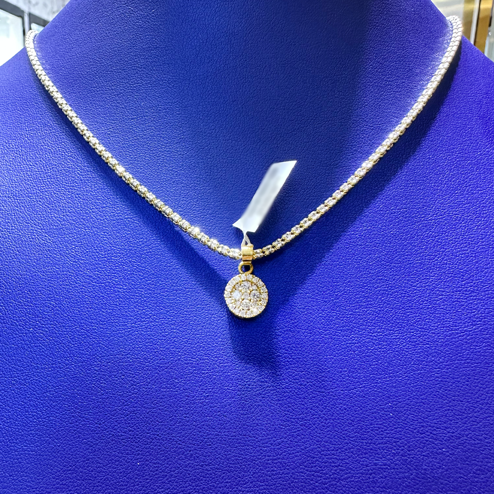 0.50ctw Natural Diamond Dia Shape Pendant in 10K Gold