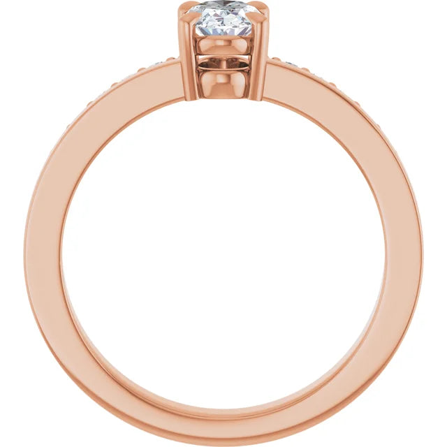 14K Gold Oval Lab-Grown 0.57ctw Diamond Engagement Ring